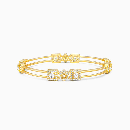 Golden Square Bloom Bangle