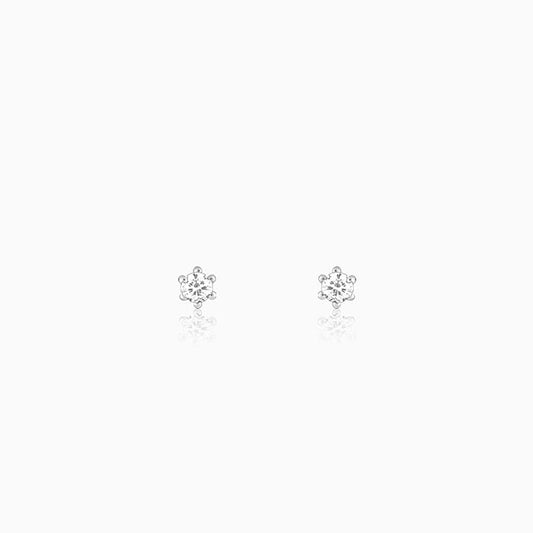 Silver Zircon Bubble Stud Earrings