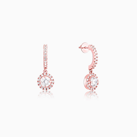 Rose Gold Zircon Drizzle Drop Earrings