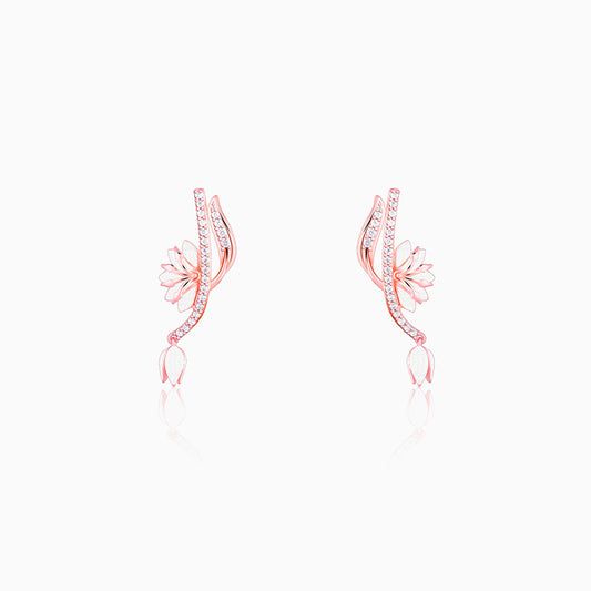 Rose Gold Snowy Safed Musli Earrings