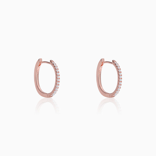 Rose Gold Shining Hoop Earrings