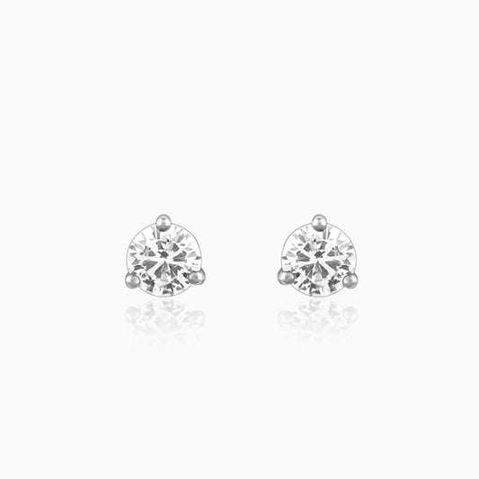 Silver Zircon Mini Studs