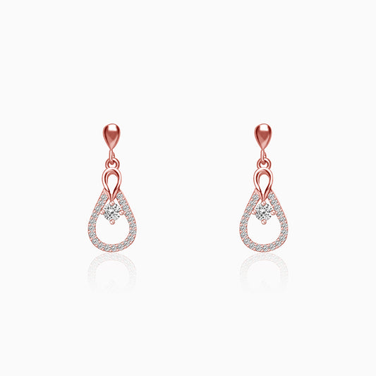 Rose Gold Zircon Drop Earrings