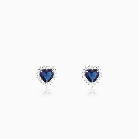 Silver Heart Of The Ocean Studs