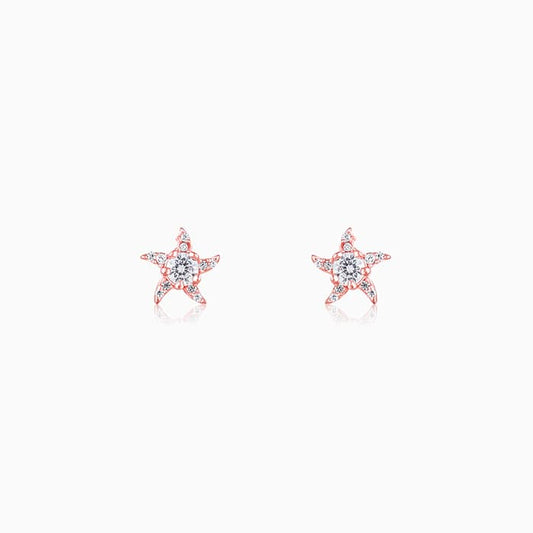 Rose Gold Starfish Earrings