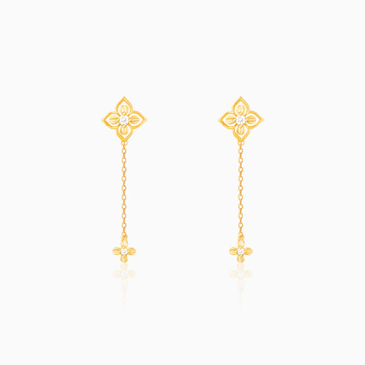 Golden Artsy Floral Earrings