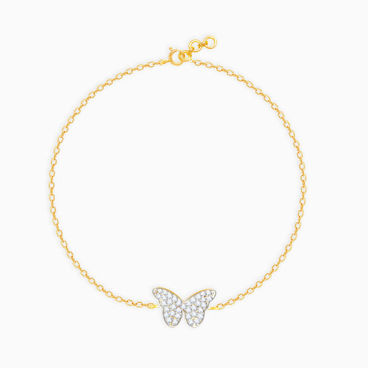 Gold Mysterious Butterfly Diamond Bracelet