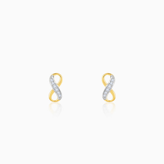 Gold Infinity Grace Diamond Stud Earrings