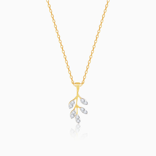 Gold Majestic Branches Diamond Pendant