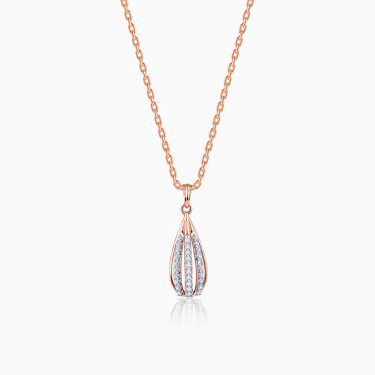 Rose Gold Whisked Diamond Pendant