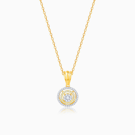 Gold Enchanting Moon Diamond Pendant