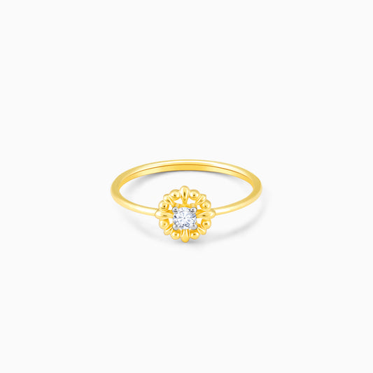 Gold Floweret Diamond Ring