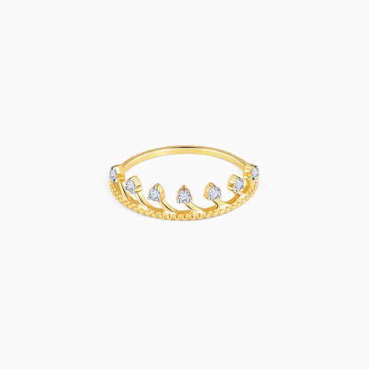 Lab_grown_diamond_ Gold_Queen_in_Her_Crown_Diamond_Ring