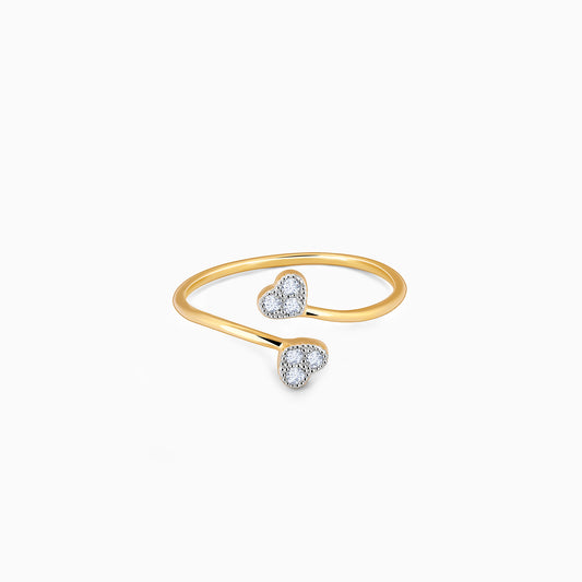 Gold Heartbeat Duo Diamond Ring