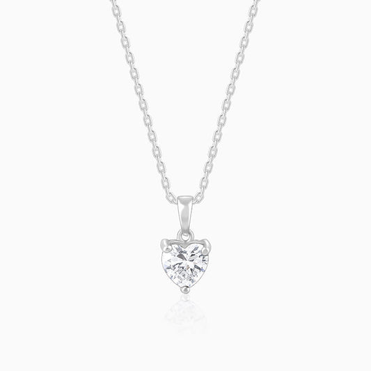 Anushka Sharma Silver Solitaire Heart  Pendant with Link Chain