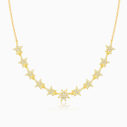 Golden Radiating Star Necklace