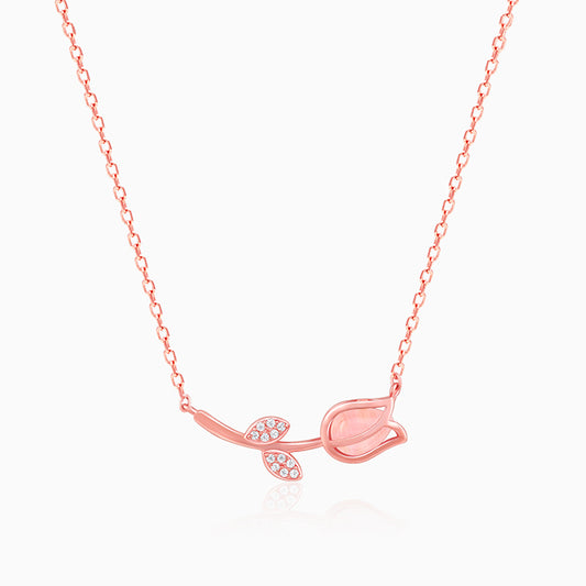 Anushka Sharma Rose Gold Pink Quartz Flower Necklace