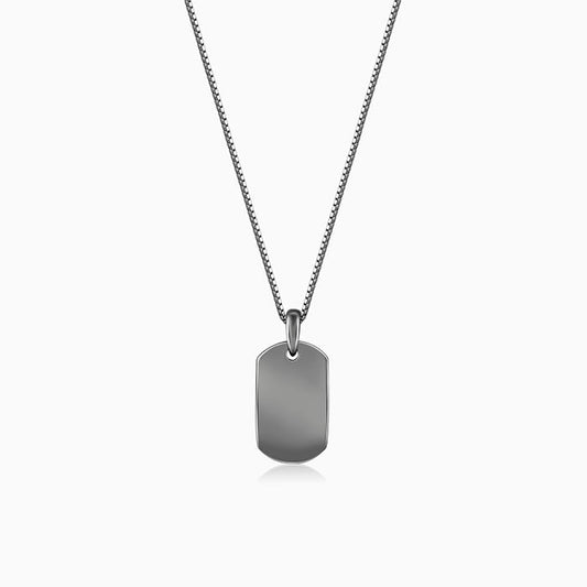 Black Rhodium Aegis Amulet Pendant with Box Chain For Him