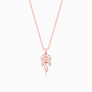 Rose Gold Komal Pankh Pendant With Link Chain