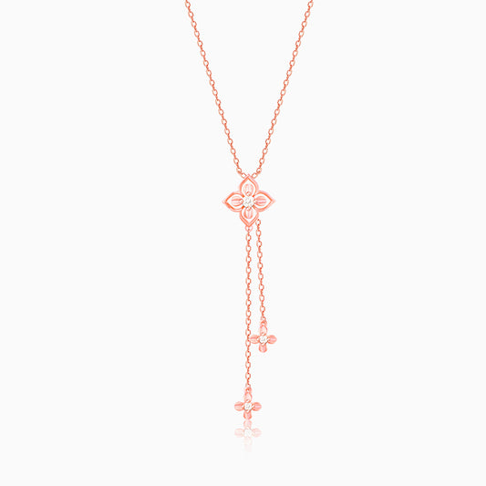 Rose Gold Artsy Floral Necklace