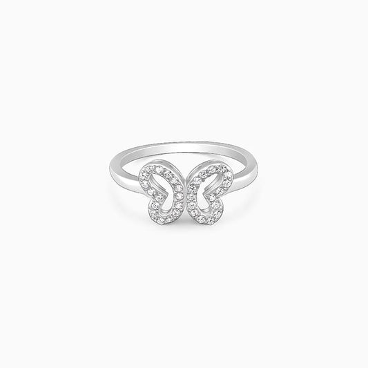 Silver Dashing Butterfly Ring