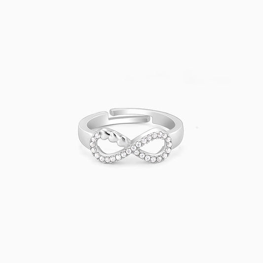 Silver Infinity Heart Ring