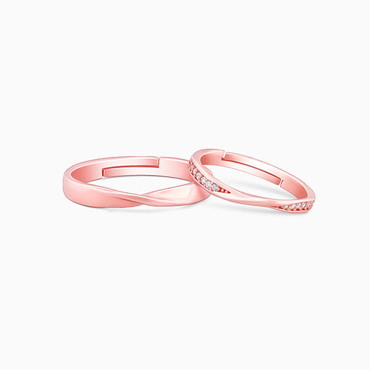 Rose Gold Mobius Couple Rings